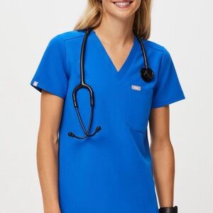 Figs Catarina Blue Women's V-Neck Scrub Top